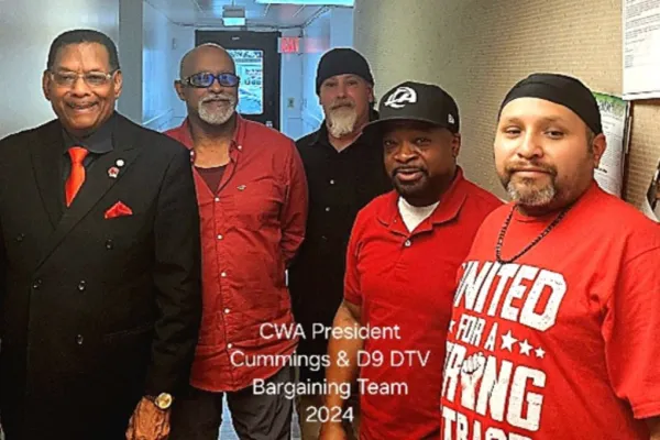 DTV photo with CWA President Claude and Team