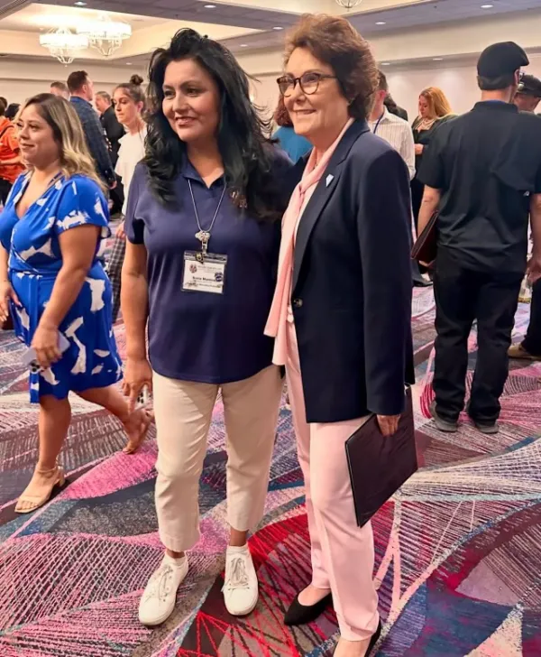 Senatory Jacky Rosen (R) and Secretary-Treasurer Susie Martinez (L)